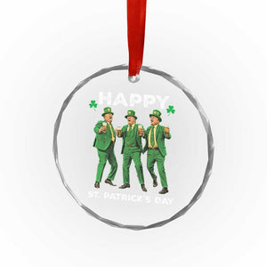 Funny St Patrick's Day Trump Crystal Glass Ornament Dancing Saint Patrick - Print Your Wear
