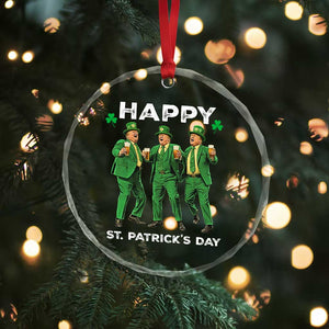 Funny St Patrick's Day Trump Crystal Glass Ornament Dancing Saint Patrick - Print Your Wear