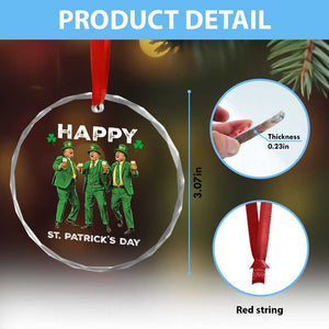 Funny St Patrick's Day Trump Crystal Glass Ornament Dancing Saint Patrick - Print Your Wear