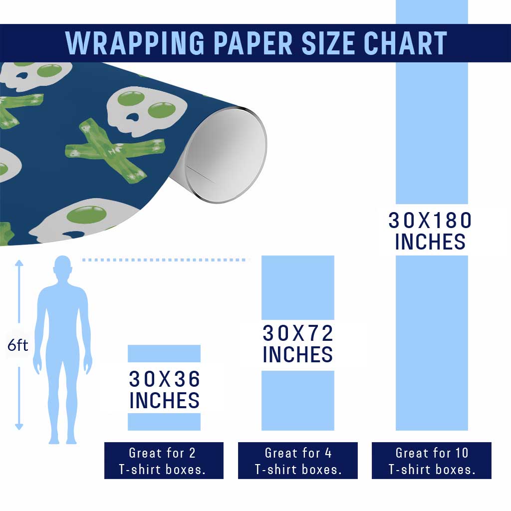 Funny St Patricks Day Wrapping Paper Roll Bacon & Eggs Skull & Crossbones TS10 Print Your Wear