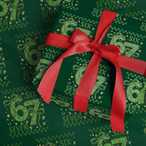 Funny St Patricks Day Wrapping Paper Roll Six Seven Meme Irish Gag Gift TS12 Green Print Your Wear