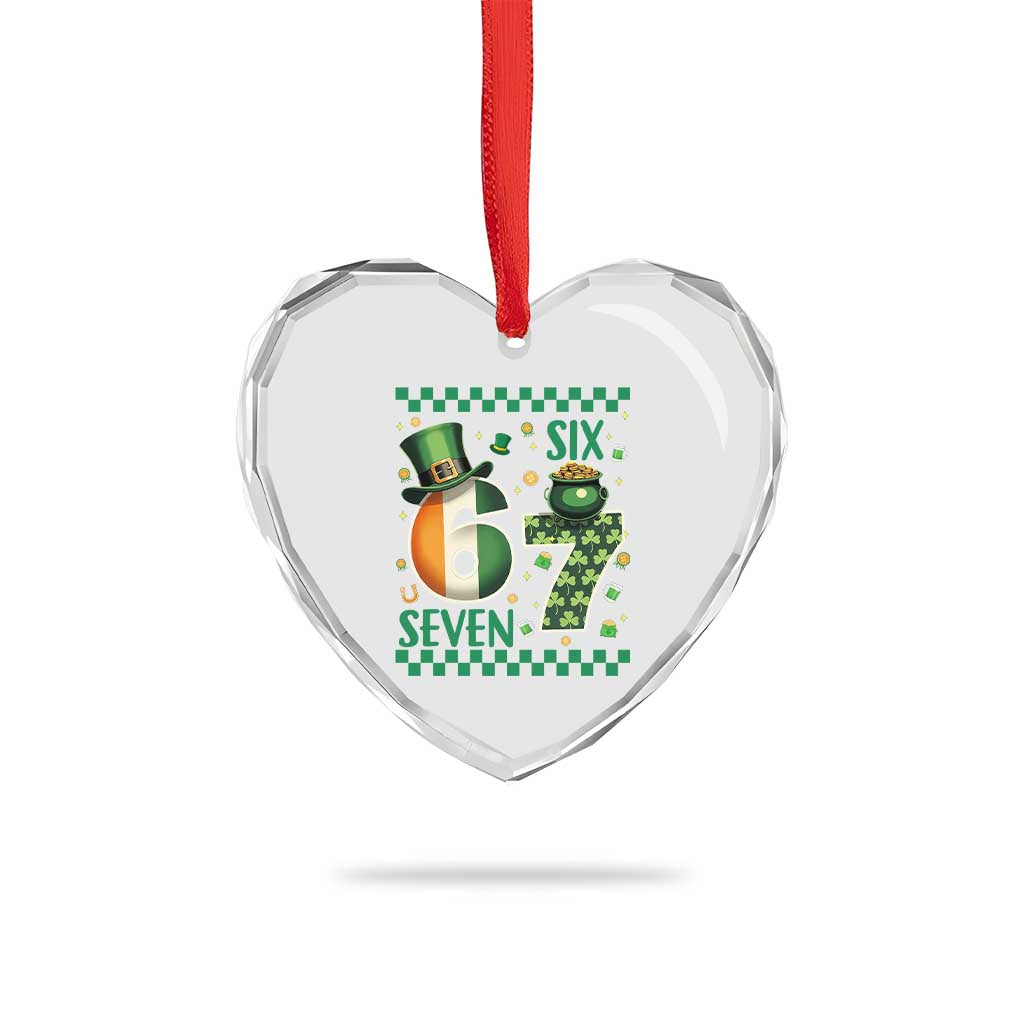 Funny St Patricks Six Seven Heart Crystal Glass Ornament Gen Z Irish Gift TS12 Print Your Wear