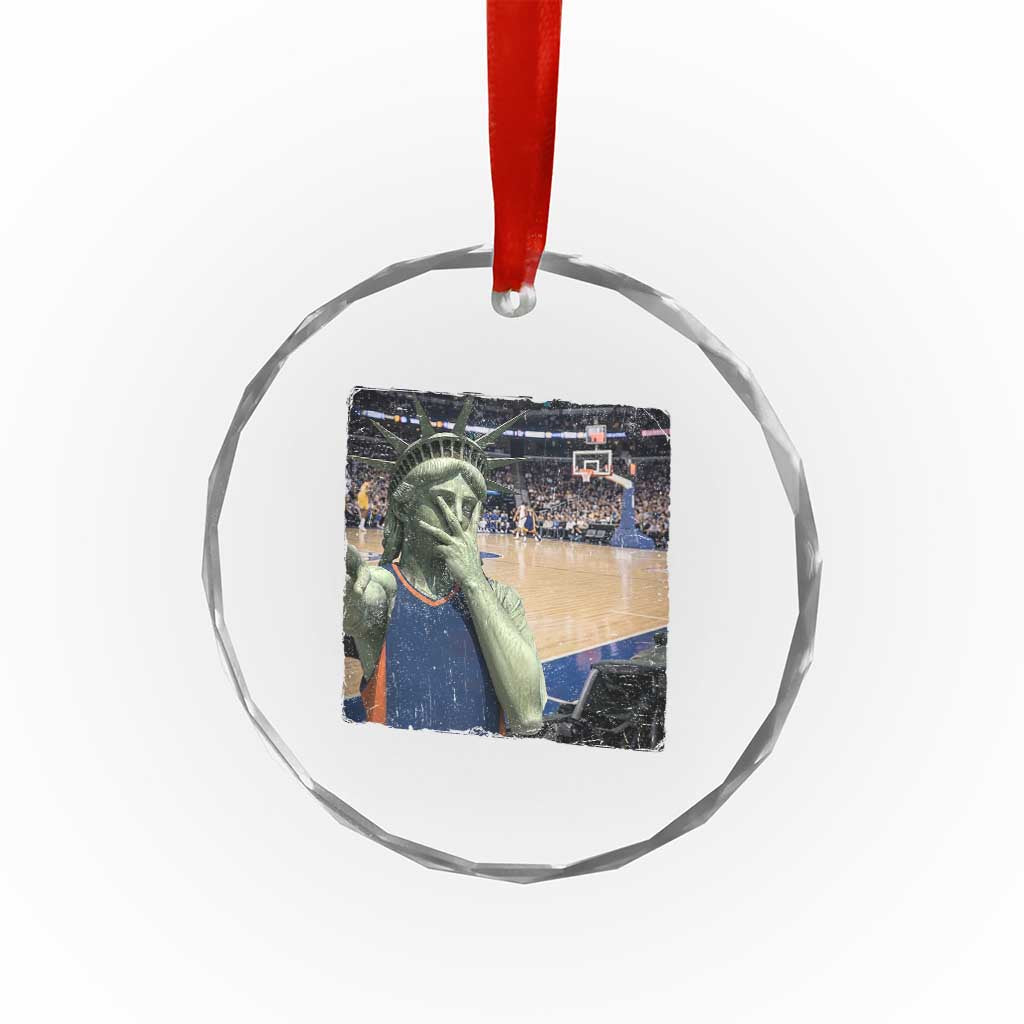 Funny Statue Of Liberty Basketball Selfie Graphic Crystal Glass Ornament TS12 Print Your Wear
