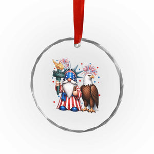 Funny Statue Of Liberty Gnome Crystal Glass Ornament Patriotic 4th Of July