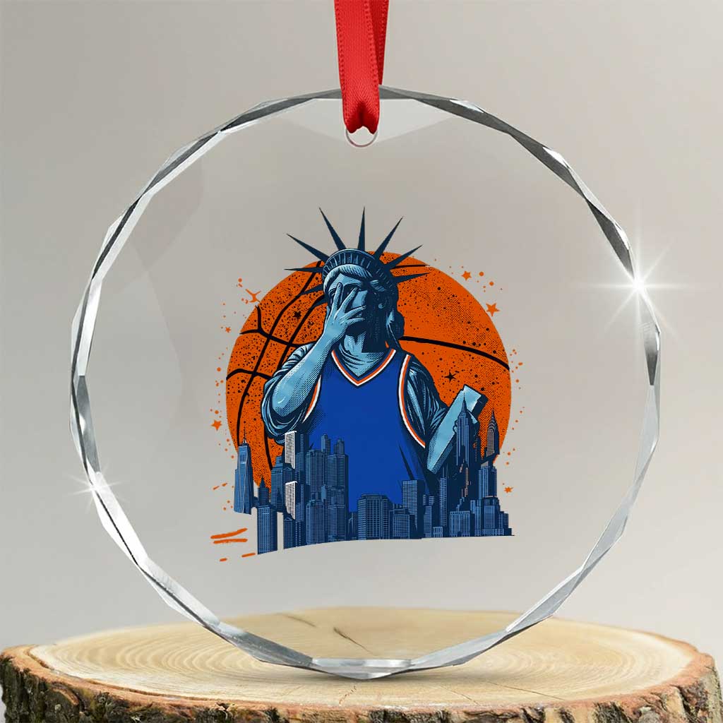 Funny Statue Of Liberty Hoops Fan Crystal Glass Ornament New York Sports Gift TS12 Transparent Glass 3'' Circle Print Your Wear