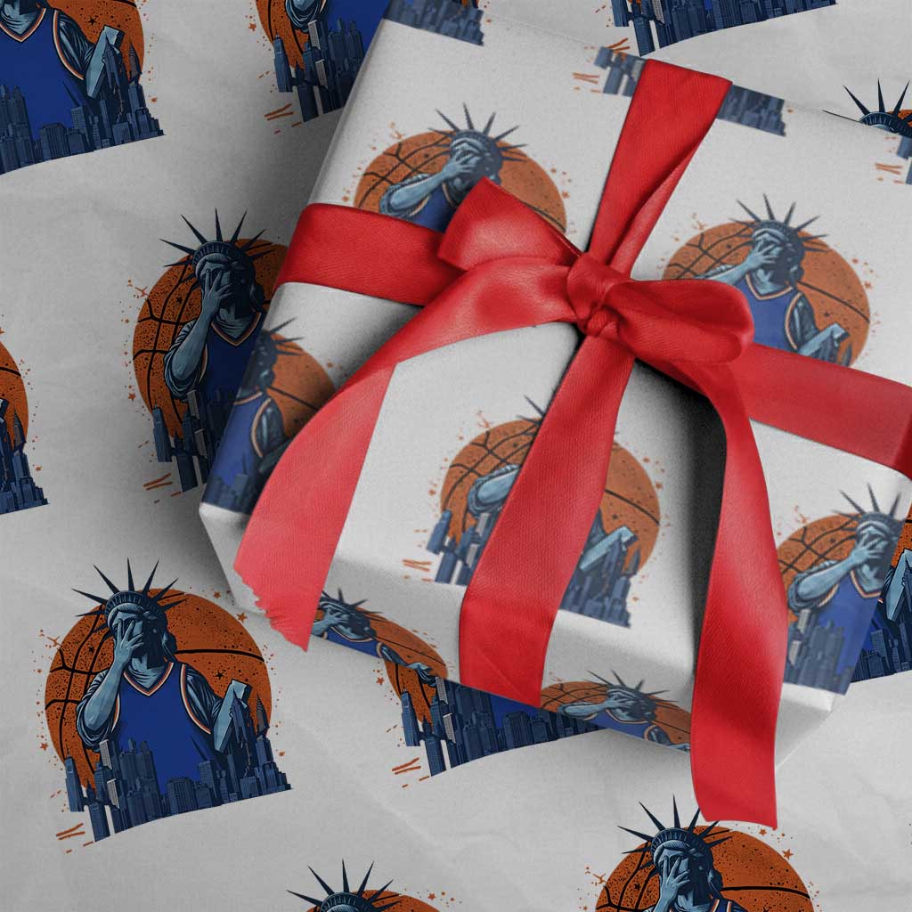 Funny Statue Of Liberty Hoops Fan Wrapping Paper Roll New York Sports Gift