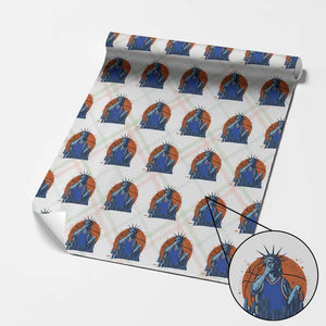 Funny Statue Of Liberty Hoops Fan Wrapping Paper Roll New York Sports Gift