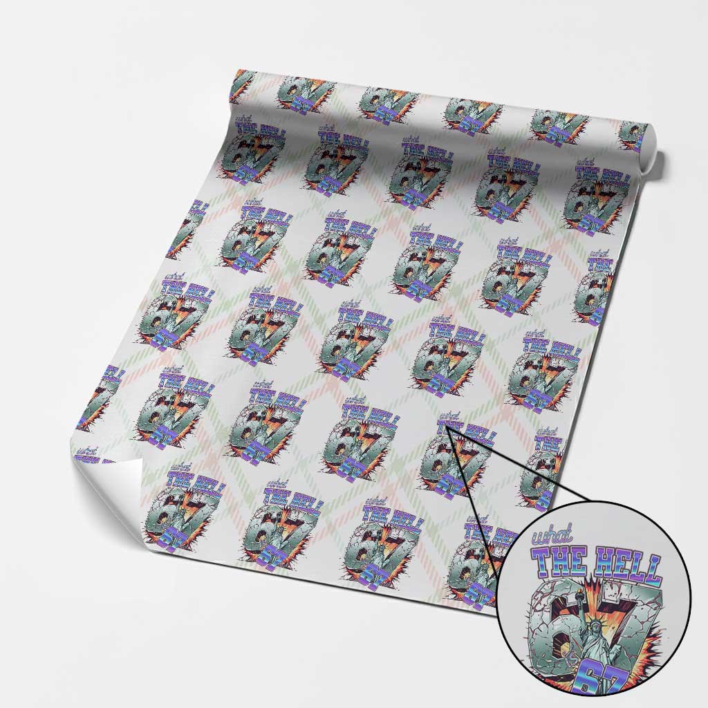 Funny Statue Of Liberty Six Seven Meme Wrapping Paper Roll What The Hell Is 67 Gift TS12 Christmas Plaid Print Your Wear