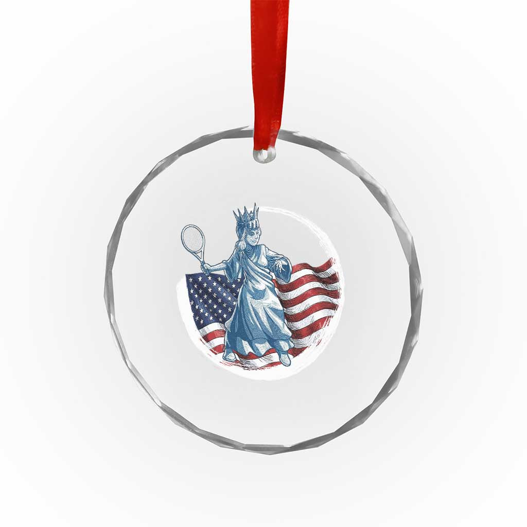 Funny Statue Of Liberty Tennis Player Crystal Glass Ornament USA Pride Female Tennis Gift TS12 Print Your Wear