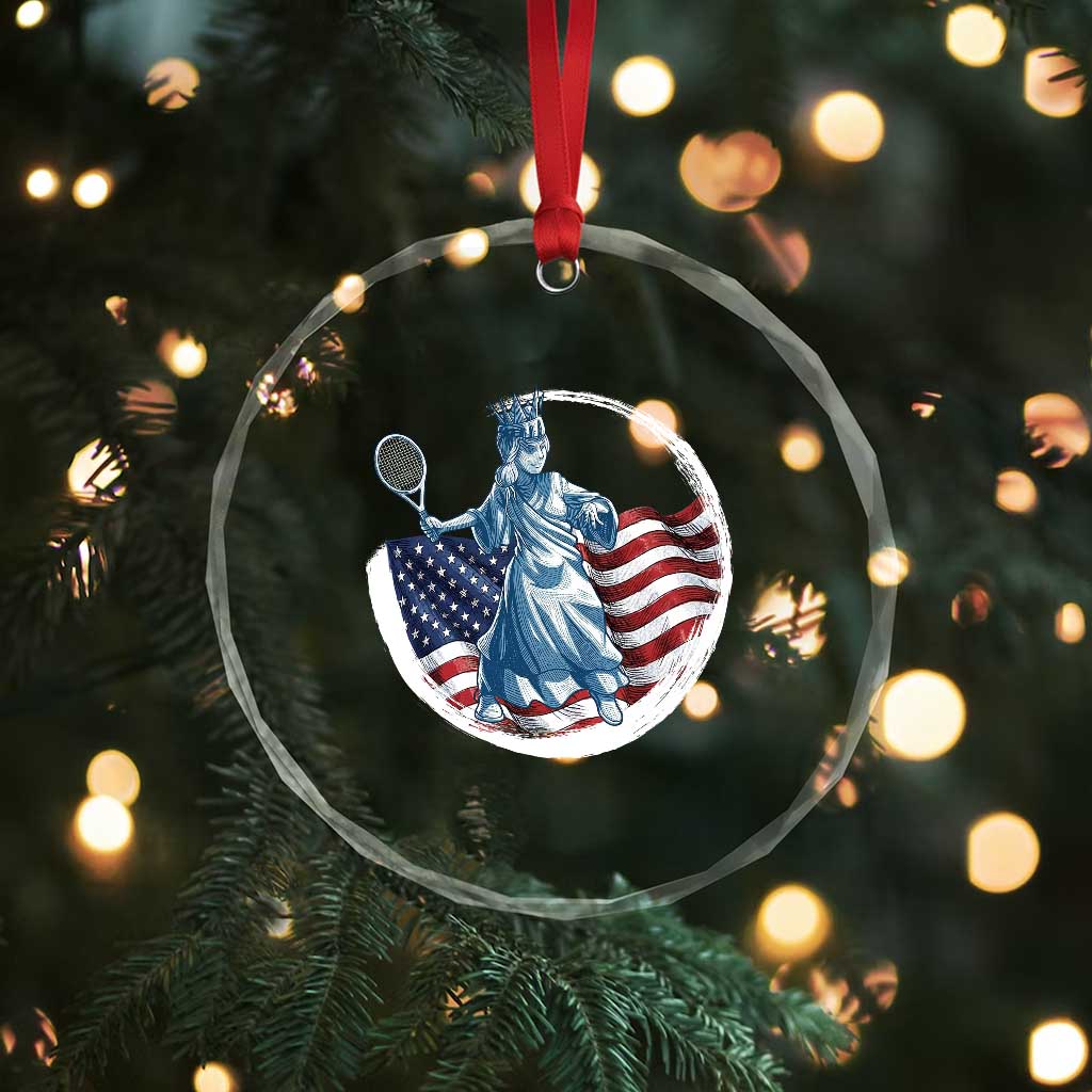 Funny Statue Of Liberty Tennis Player Crystal Glass Ornament USA Pride Female Tennis Gift TS12 Print Your Wear