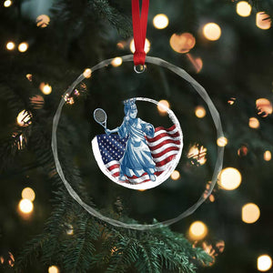 Funny Statue Of Liberty Tennis Player Crystal Glass Ornament USA Pride Female Tennis Gift TS12 Print Your Wear