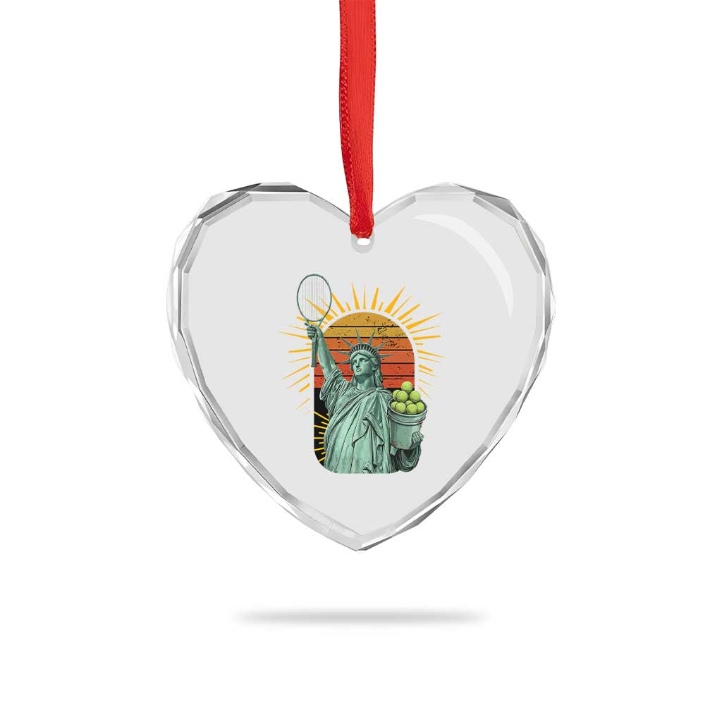 Funny Statue Of Liberty Tennis Player Heart Crystal Glass Ornament Patriotic Sports Lover TS12 Print Your Wear