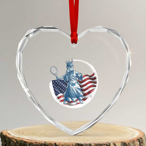 Funny Statue Of Liberty Tennis Player Heart Crystal Glass Ornament USA Pride Female Tennis Gift TS12 Transparent Glass 3'' Heart Print Your Wear