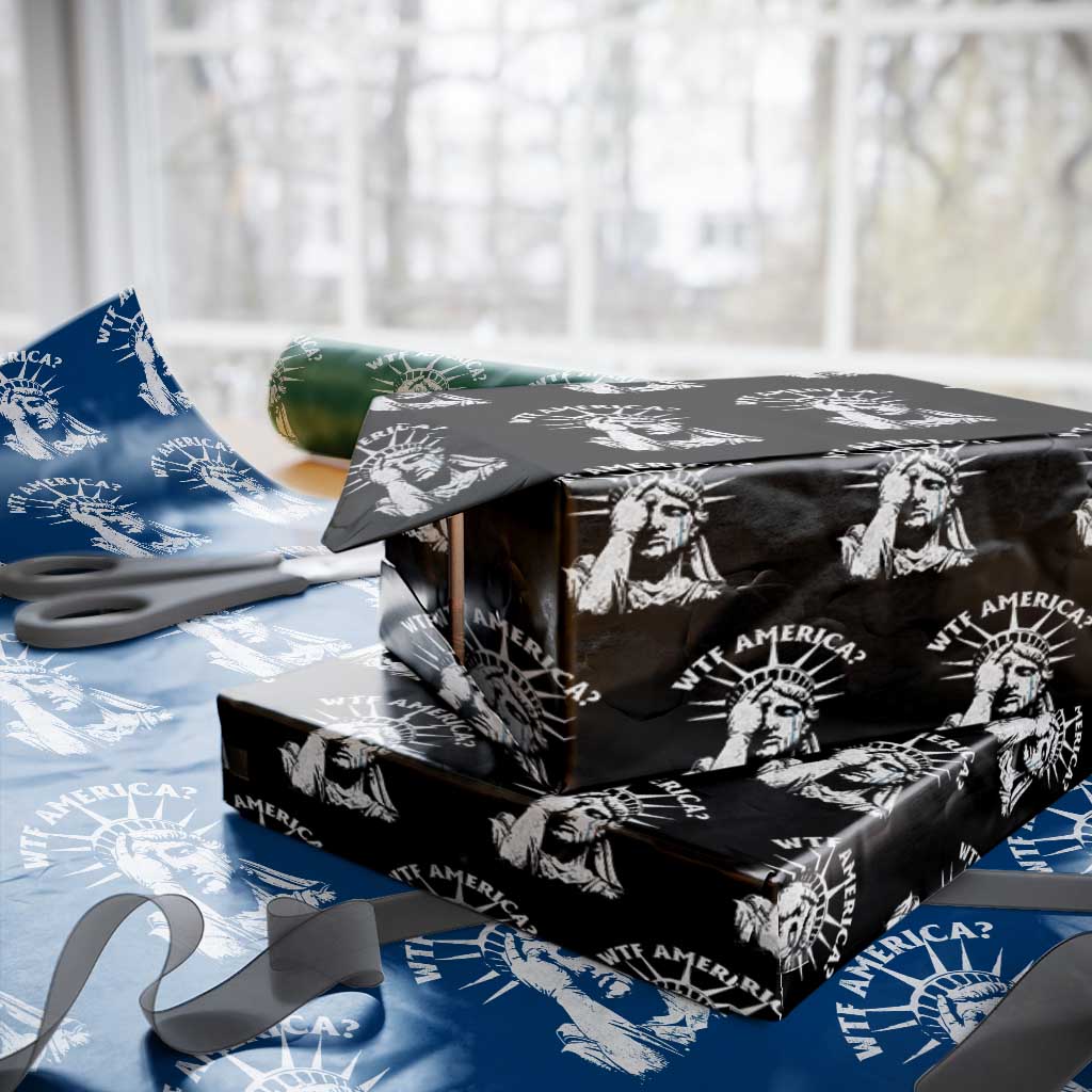 Funny Statue Of Liberty WTF America Wrapping Paper Roll TS11 Black Print Your Wear