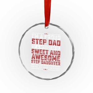 Funny Stepdad Crystal Glass Ornament Step Daughter Bonus Step Dad Fathers Day TS10 Print Your Wear