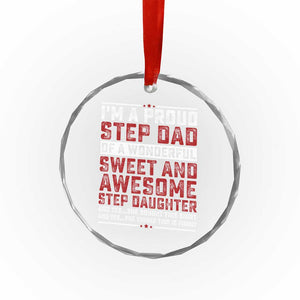Funny Stepdad Crystal Glass Ornament Step Daughter Bonus Step Dad Fathers Day TS10 Print Your Wear