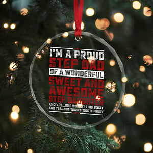 Funny Stepdad Crystal Glass Ornament Step Daughter Bonus Step Dad Fathers Day TS10 Print Your Wear