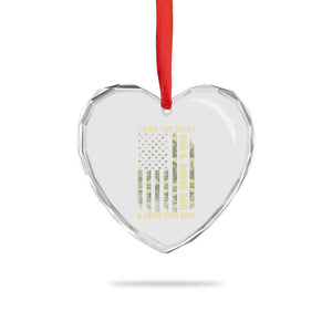 Funny Stepdad Heart Crystal Glass Ornament I Have Two Titles Dad And Bonus Dad Camo American Flag