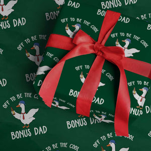 Funny Stepdad Silly Goose Wrapping Paper Roll Off To Be The Cool Bonus Dad