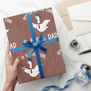 Funny Stepdad Silly Goose Wrapping Paper Roll Off To Be The Cool Bonus Dad