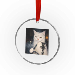 Funny Stoner Cat Crystal Glass Ornament 420 Stoner Smoking Cat Cannabis Lover Meme TS14 Print Your Wear