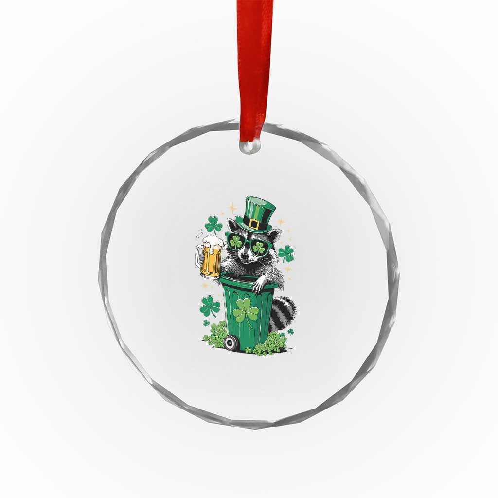 Funny St.Patrick's Day Raccoon Crystal Glass Ornament Patrick Drinking Irish TS02 Print Your Wear