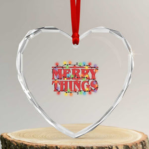 Funny Stranger Christmas Heart Crystal Glass Ornament Merry Things Xmas Movie Neon Lights TS11 Transparent Glass 3'' Heart Print Your Wear
