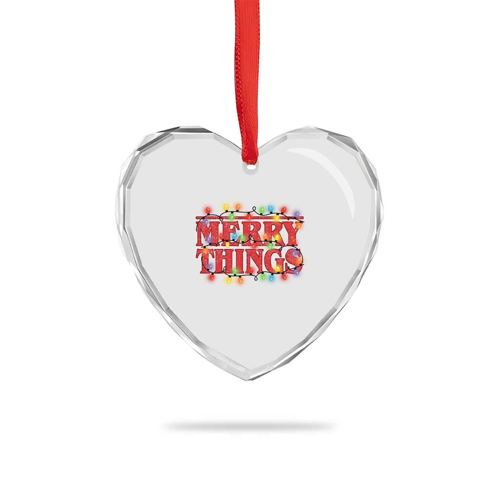 Funny Stranger Christmas Heart Crystal Glass Ornament Merry Things Xmas Movie Neon Lights TS11 Print Your Wear