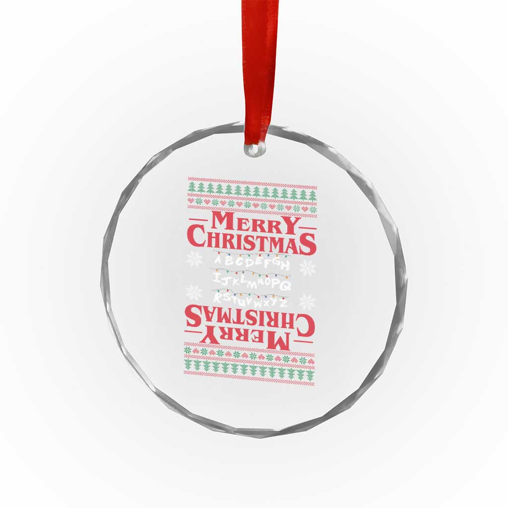 Funny Stranger Xmas Crystal Glass Ornament Merry Christmas Alphabet Neon Lights Movie TS11 Print Your Wear