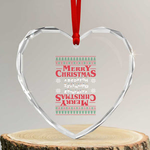 Funny Stranger Xmas Heart Crystal Glass Ornament Merry Christmas Alphabet Neon Lights Movie TS11 Transparent Glass 3'' Heart Print Your Wear