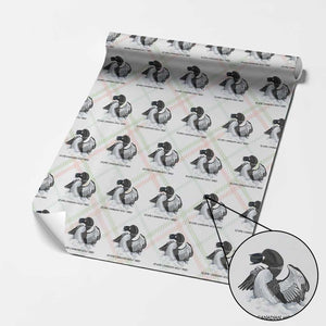 Funny Stupid Canadian Wolf Bird Wrapping Paper Roll Common Loon with Hockey Puck Bird Meme TS02 Christmas Plaid Print Your Wear
