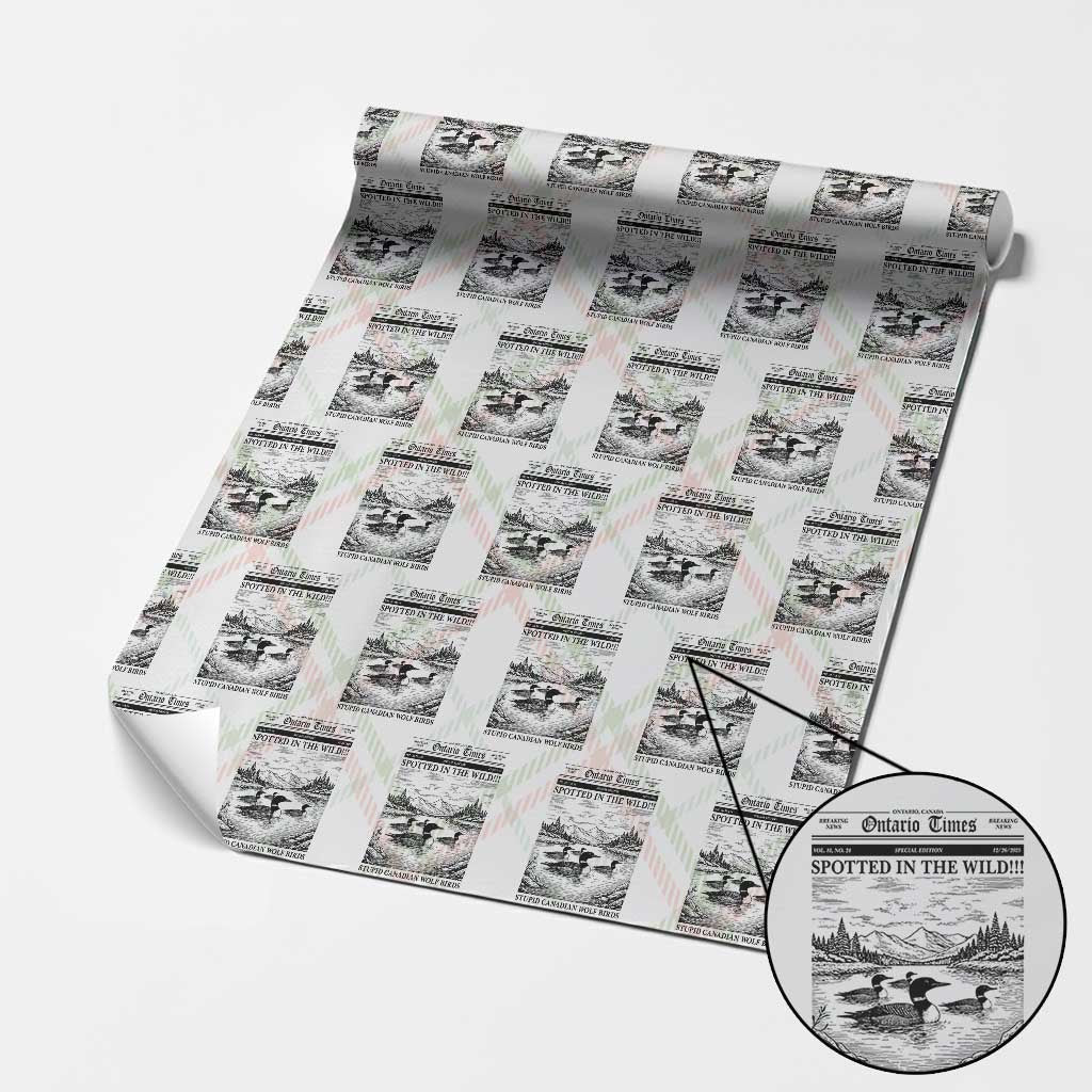 Funny Stupid Canadian Wolf Bird Wrapping Paper Roll Funny Common Loon Newspaper LGBT Hockey TS11 Christmas Plaid Print Your Wear