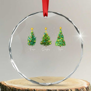 Funny Subtle FDT Resist Christmas Crystal Glass Ornament Fraser Douglass Trojan Xmas Tree TS11 Transparent Glass 3'' Circle Print Your Wear