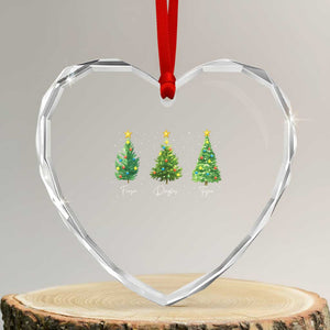 Funny Subtle FDT Resist Christmas Heart Crystal Glass Ornament Fraser Douglass Trojan Xmas Tree TS11 Transparent Glass 3'' Heart Print Your Wear