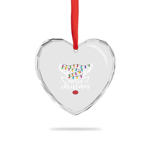 Funny Subtle Trump Xmas Hidden Message Merry Christmas Reindeer Heart Crystal Glass Ornament TS11 Print Your Wear