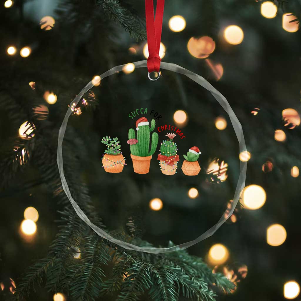 Funny Succulent Plant Lover Gift Crystal Glass Ornament Succa For Christmas TS12 Print Your Wear