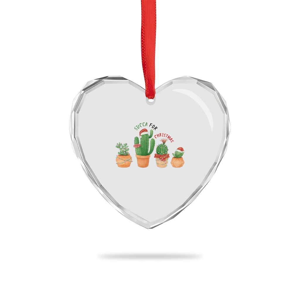 Funny Succulent Plant Lover Gift Heart Crystal Glass Ornament Succa For Christmas TS12 Print Your Wear