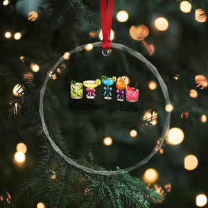 Funny Summer Plans Crystal Glass Ornament Refreshing Tropical Cocktail Lover Gift