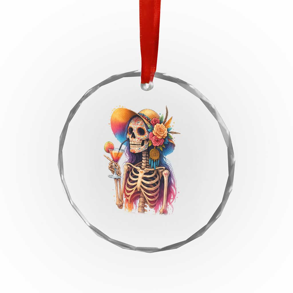 Funny Summer Sugar Skull Cocktail Lover Crystal Glass Ornament TS12 Print Your Wear