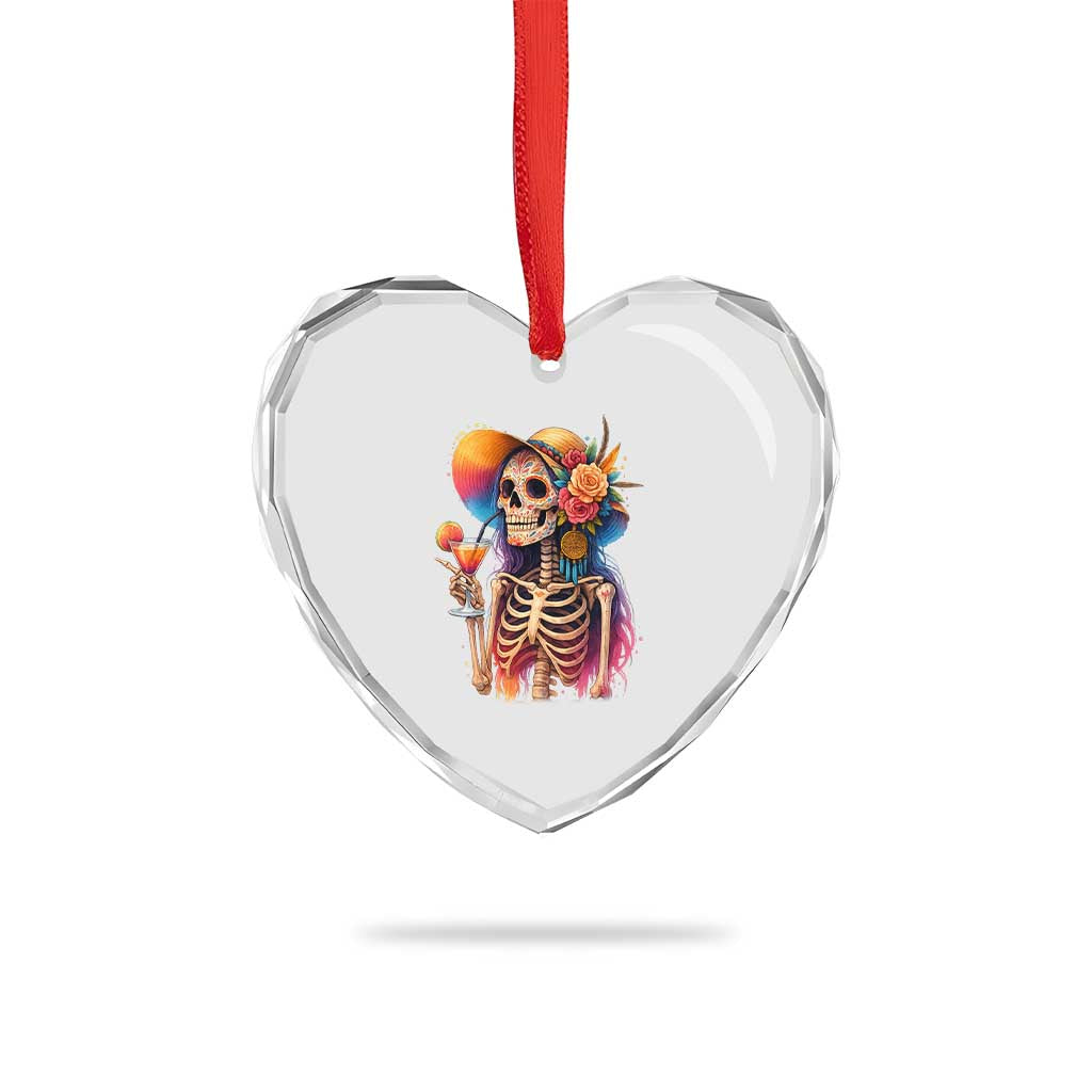 Funny Summer Sugar Skull Cocktail Lover Heart Crystal Glass Ornament TS12 Print Your Wear