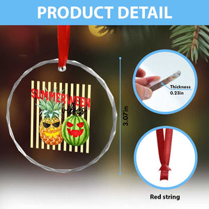 Funny Summerween Fruit Crystal Glass Ornament Spooky Pineapple Watermelon Graphic TS12 Print Your Wear