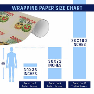 Funny Summerween Fruit Wrapping Paper Roll Spooky Pineapple Watermelon Graphic