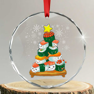 Funny Sushi Christmas Tree Crystal Glass Ornament Cute Japanese Xmas TS09 Transparent Glass 3'' Circle Print Your Wear