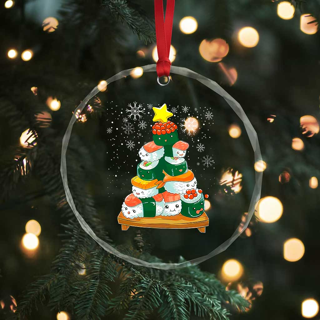 Funny Sushi Christmas Tree Crystal Glass Ornament Cute Japanese Xmas TS09 Print Your Wear