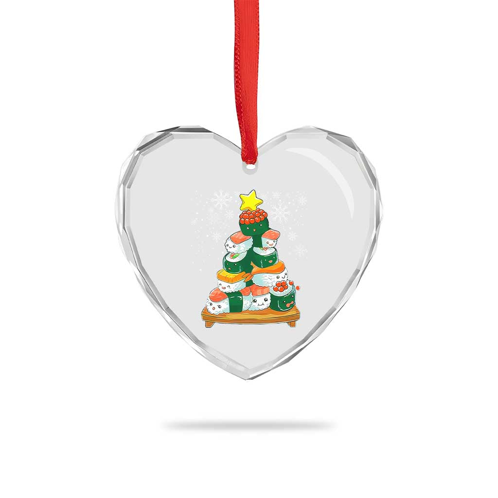 Funny Sushi Christmas Tree Heart Crystal Glass Ornament Cute Japanese Xmas TS09 Print Your Wear