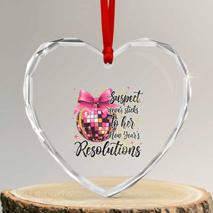 Funny Suspect Never Sticks To Her New Years Resolutions Heart Crystal Glass Ornament Coquette Disco Ball TS11 Transparent Glass 3'' Heart Print Your Wear