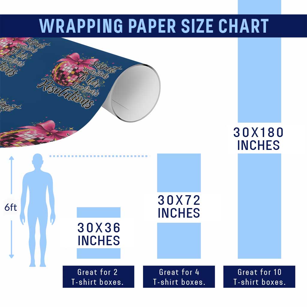 Funny Suspect Never Sticks To Her New Years Resolutions Wrapping Paper Roll Coquette Disco Ball TS11 Print Your Wear
