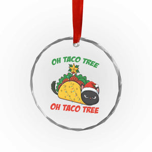 Funny Taco Cat Tree Christmas Crystal Glass Ornament TS14 Print Your Wear