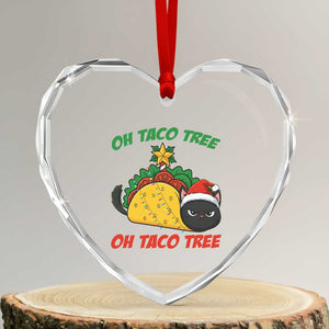 Funny Taco Cat Tree Christmas Heart Crystal Glass Ornament TS14 Transparent Glass 3'' Heart Print Your Wear