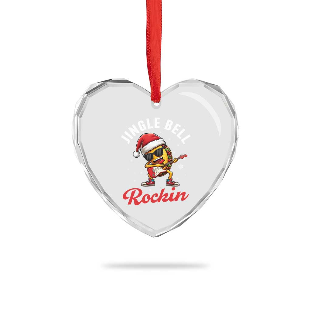 Funny Taco Christmas Heart Crystal Glass Ornament Jingle Bell Rockin TS14 Print Your Wear